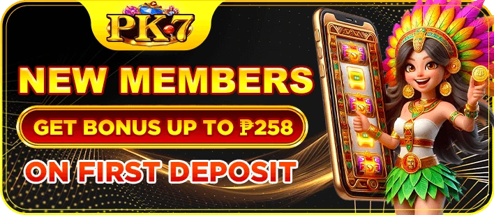 PK7 new member first deposit bonus tiers up to ₱258 for slots