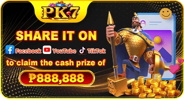 PK7 social share promotion — cash rewards and ₱888,888 prize chance