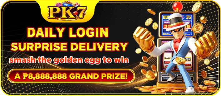 PK7 daily login golden egg lottery — grand prize up to ₱8,888,888