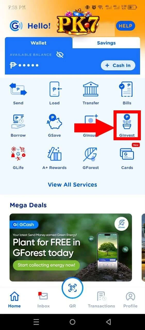 GCash GInvest entry for raising monthly limit