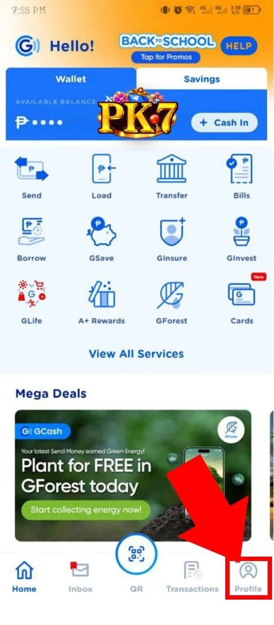 GCash linked accounts and GCredit setup